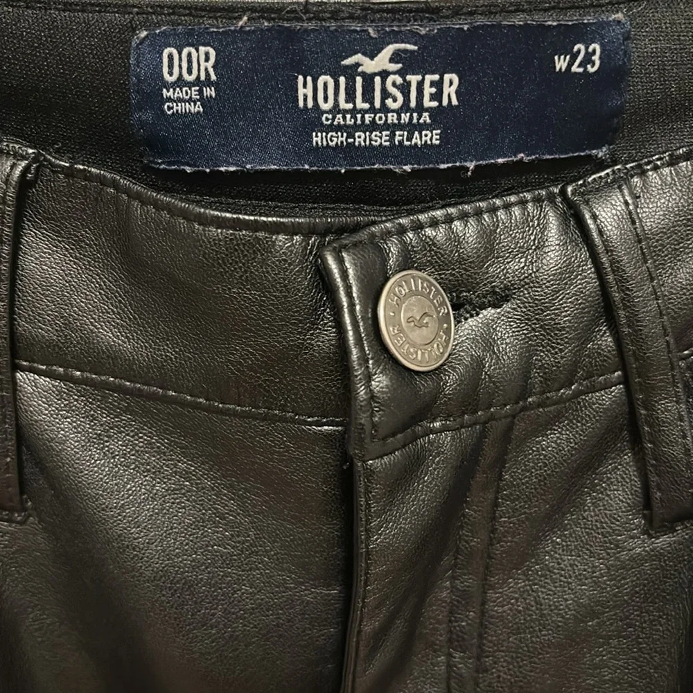 Hollister faux leather high rise flare pants. - Picture 5 of 9